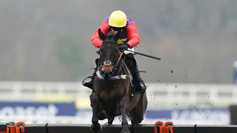ASCOT, ENGLAND - FEBRUARY 16: Kieron Edgar riding Dashel Drasher clear the last to win The Thames Materials Novices' Hurdle Race at Ascot Racecourse on February 16, 2019 in Ascot, England. (Photo by Alan Crowhurst/Getty Images)
