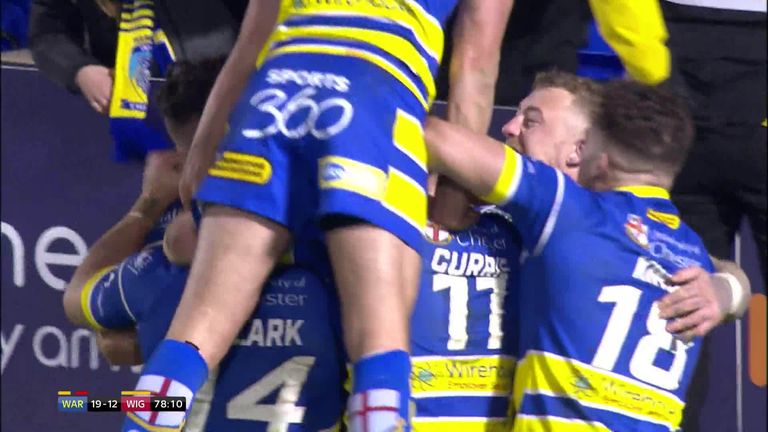 Highlights of the Super League clash between Warrington Wolves and defending champions Wigan Warriors
