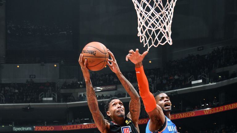Lou Williams attacks the rim en route to a game-high 38 points