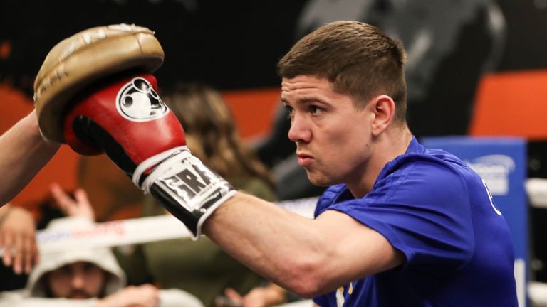 March 12, 2019; Philadelphia, PA, USA; Luke Campbell works out at Everybody Fights for his upcoming bout.  The bout will take place on Friday, March 15 at the Liacouras Center in Philadelphia.  Mandatory Credit: Ed Mulholland/Matchroom Boxing USA                                                                 