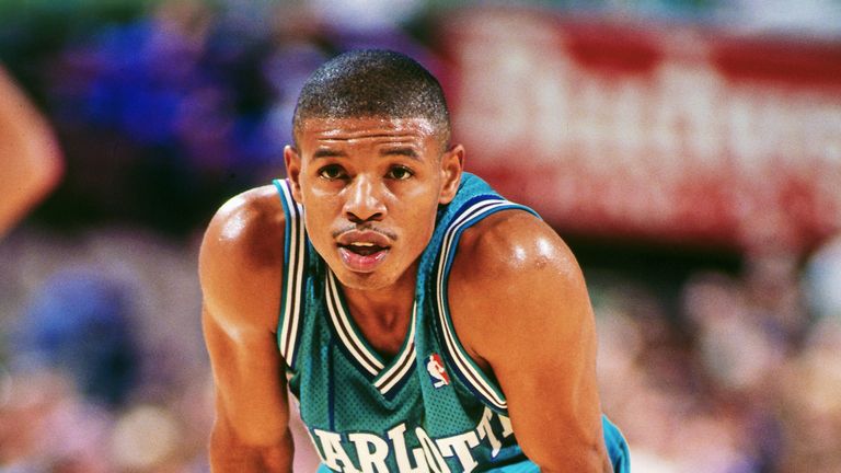 Muggsy Bogues in action for Charlotte in 1991