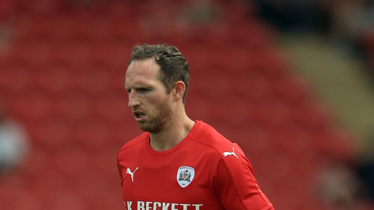 Aidy White playing for Barnsley against Everton in pre-season friendly