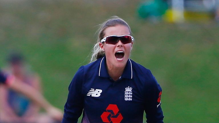 during the Women's International One Day match between Australia and England on October 29, 2017 in Coffs Harbour, Australia.