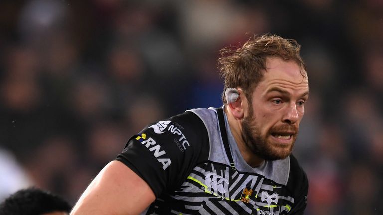 Alun Wyn Jones during the European Rugby Champions Cup match between Ospreys and Saracens at Liberty Stadium on January 13, 2018 in Swansea, Wales.