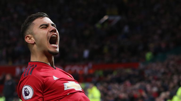 Andreas Pereira scored his first Premier League goal in Saturday's 3-2 win over Southampton