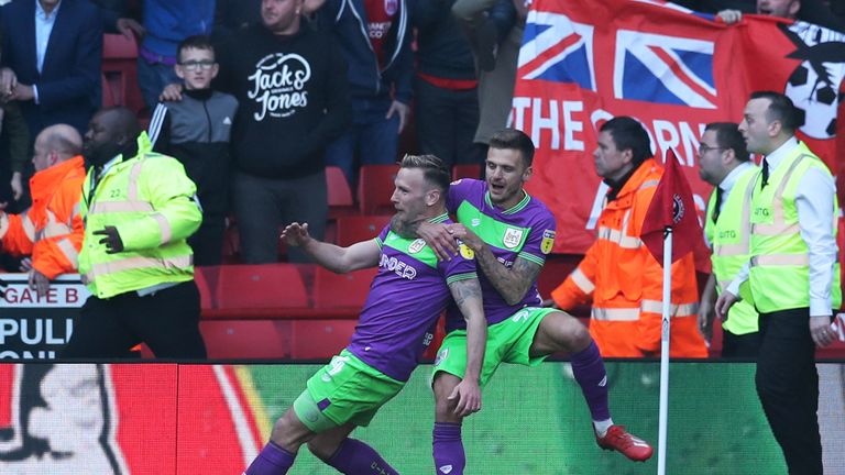 Andreas Weimann celebrates scoring for Bristol City