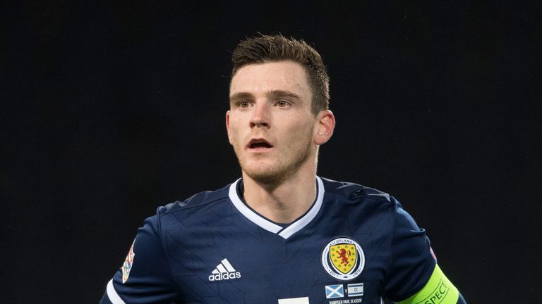 Scotland captain Andy Robertson in action in the 3-2 win over Israel in the Nations League