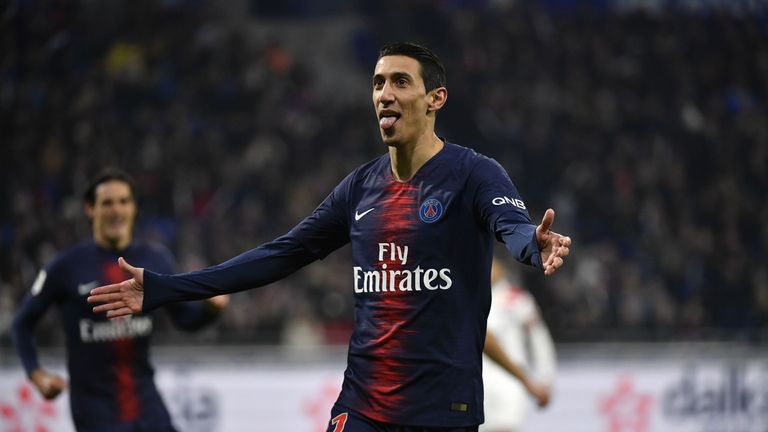 Angel Di Maria scored twice for PSG on Sunday