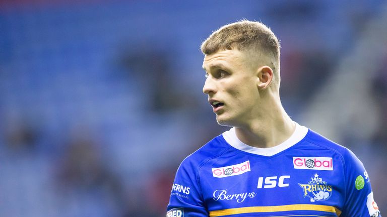 Picture by Allan McKenzie/SWpix.com - 08/02/2019 - Rugby League - Betfred Super League - Wigan Warriors v Leeds Rhinos - DW Stadium, Wigan, England - Ash Handley.