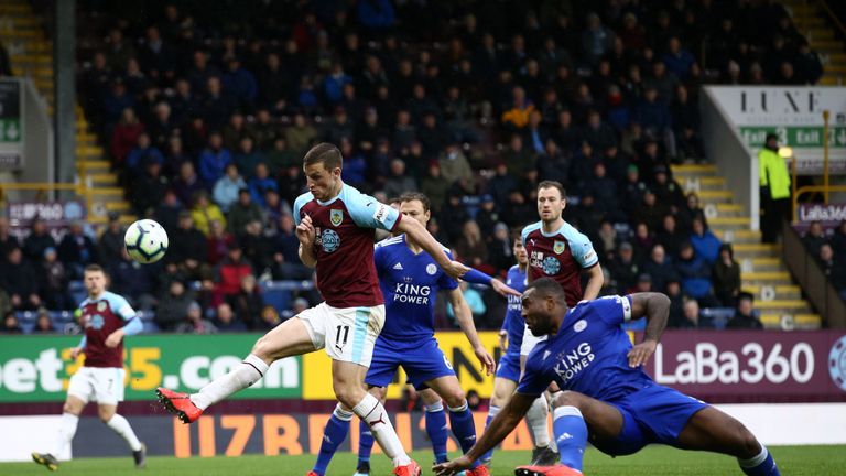 Barnes had Burnley's best chance in the second half but missed the target