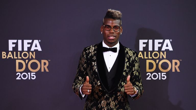 Pogba during the FIFA Ballon d'Or Gala 2015 at the Kongresshaus on January 11, 2016 in Zurich, Switzerland.