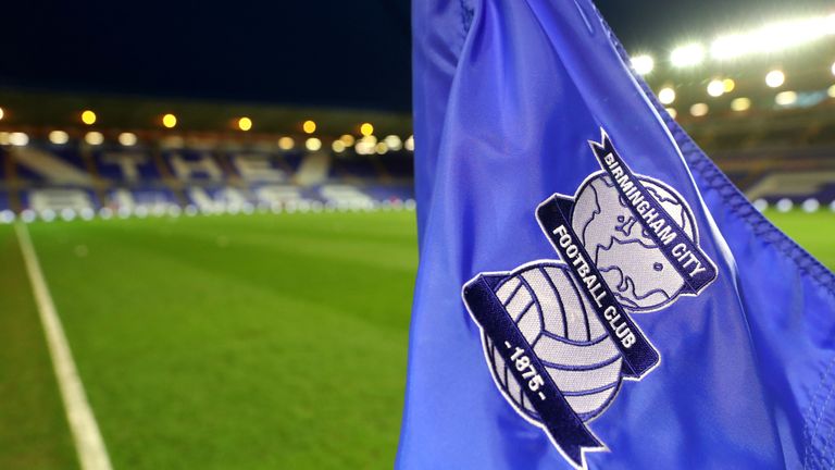 A general view of a Birmingham City flag ahead of the match during the Sky Bet Championship match at St Andrew's Trillion Trophy Stadium, Birmingham. PRESS ASSOCIATION Photo. Picture date: Wednesday March 13, 2019. See PA story SOCCER Birmingham. Photo credit should read: Simon Cooper/PA Wire. RESTRICTIONS: EDITORIAL USE ONLY No use with unauthorised audio, video, data, fixture lists, club/league logos or "live" services. Online in-match use limited to 120 images, no video emulation. No use in betting, games or single club/league/player publications.