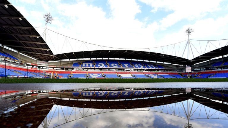 A general view of the University of Bolton Stadium, formerly the Macron Stadium