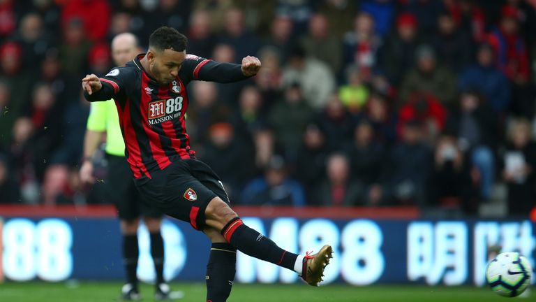 Josh King  scores Bournemouth's first goal from the penalty spot