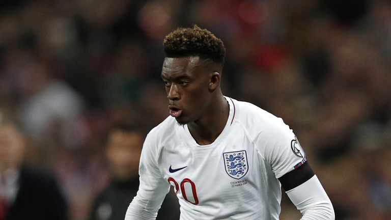 Callum Hudson-Odoi in action on his senior England debut