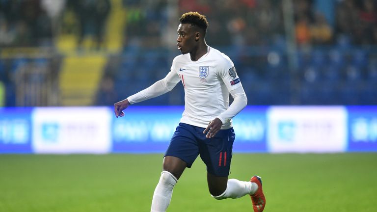 Callum Hudson-Odoi during England&#39;s win over Montenegro