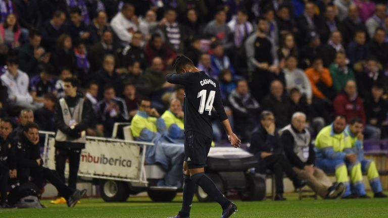 Casemiro was sent off for Real Madrid on Sunday