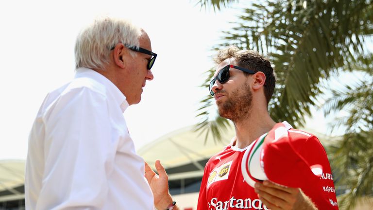 during previews to the Bahrain Formula One Grand Prix at Bahrain International Circuit on April 13, 2017 in Bahrain, Bahrain.