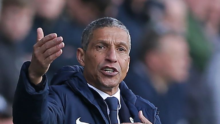 Chris Hughton during Millwall vs Brighton in the FA Cup quarter-finals