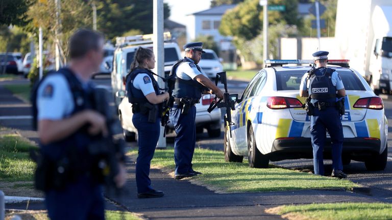 Police in New Zealand following Christchurch shootings