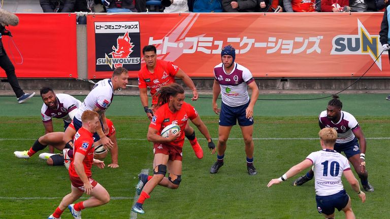 Dan Pryor in action for Sunwolves against Reds earlier in March