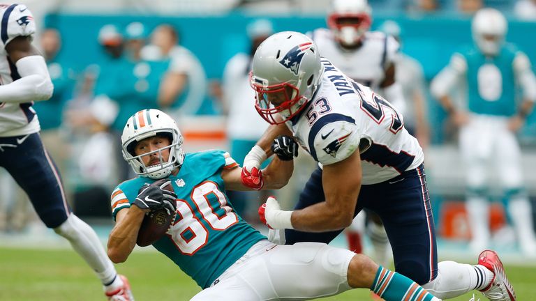 Danny Amendola at Hard Rock Stadium on December 9, 2018 in Miami, Florida.