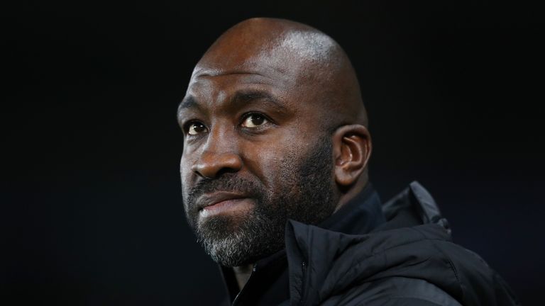 Darren Moore during the Sky Bet Championship match between Swansea City and West Bromwich Albion at the Liberty Stadium on November 28, 2018 in Swansea, Wales.