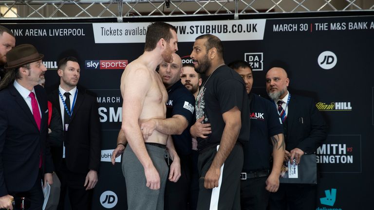 David Price and Kash Ali Weigh In ahead of their fight on saturday night the M&S Bank Arena, Liverpool.