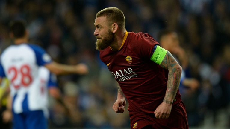 Daniele De Rossi levelled on the night for Roma