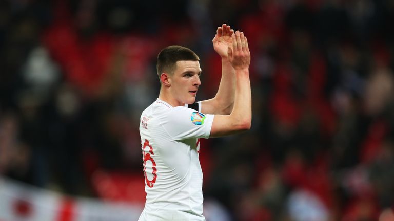 Declan Rice makes his debut for England against the Czech Republic