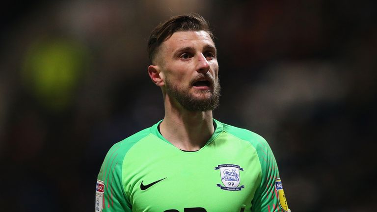 Declan Rudd of Preston North End during the Sky Bet Championship match between Preston North End and Derby County at Deepdale on February 1, 2019 in Preston, England