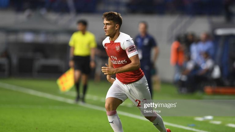 DUBAI, UNITED ARAB EMIRATES - MARCH 26:  Denis Suarez of Arsenal during the match between Al-Nasr Dubai SC and Arsenal at Al Maktoum Stadium on March 26, 2019 in Dubai, United Arab Emirates.  (Photo by David Price/Arsenal FC via Getty Images)