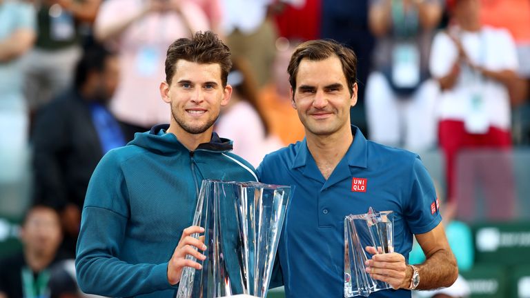 Dominic Thiem beat Roger Federer to win the Paribas Open