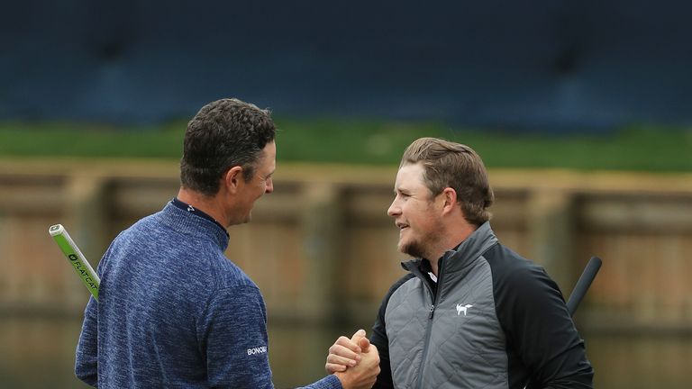 Eddie Pepperell and Justin Rose during the final round of The Players Championship
