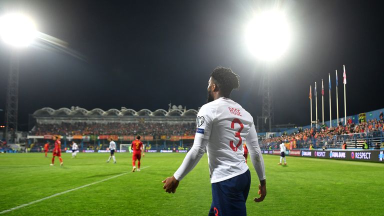 England's Danny Rose was subject to racist chanting after he was booked late on.