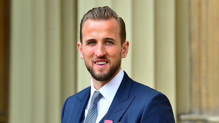 Harry Kane collects his MBE at Buckingham Palace