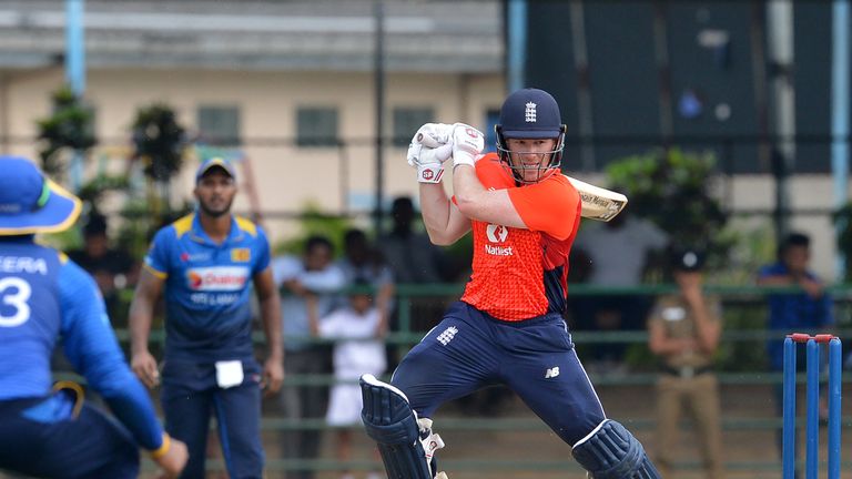 Eoin Morgan in T20 action for England