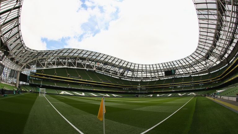 during the UEFA EURO 2016 Qualifier Group D match between Republic of Ireland and Scotland at Aviva Stadium on June 13, 2015 in Dublin, Ireland.