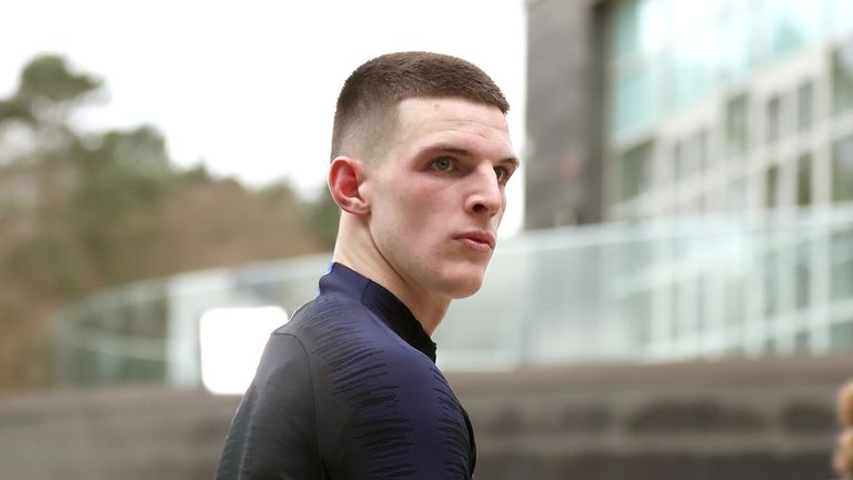 Declan Rice during an England training session at St George's Park.