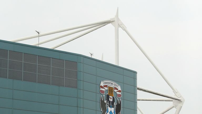 Coventry City badge on the Ricoh Arena