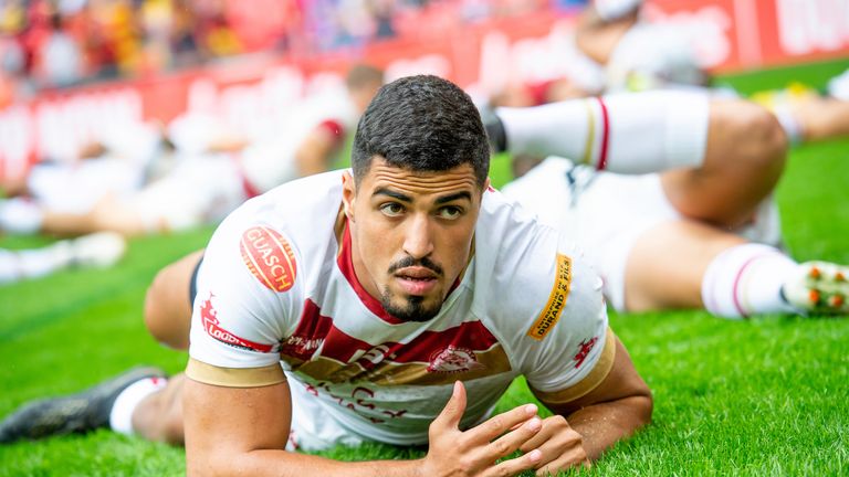 Picture by Allan McKenzie/SWpix.com - 25/08/2018 - Rugby League - Ladbrokes Challenge Cup Final - Catalans Dragons v Warrington Wolves - Wembley Stadium, London, England - Fouad Yaha.