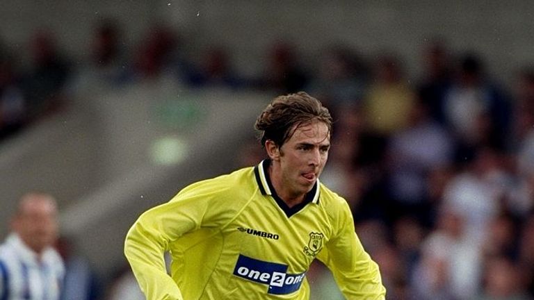 Gareth Farrelly of Everton on the ball during a pre-season Friendly match against Chester City at the Deva Stadium in Chester, England. The match ended in a 1-1 draw