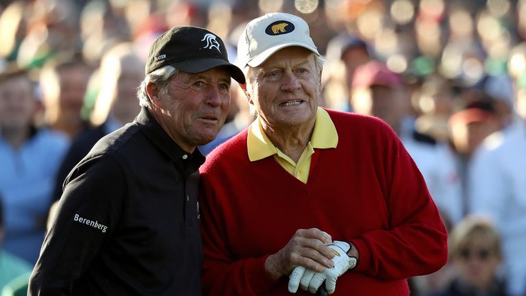 Gary Player and Jack Nicklaus were both honorary starters at Augusta