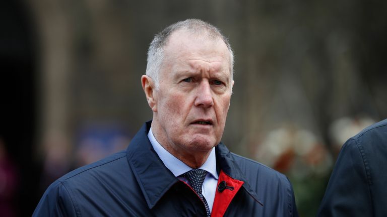 Sir Geoff Hurst attends the funeral of Gordon Banks on March 04, 2019