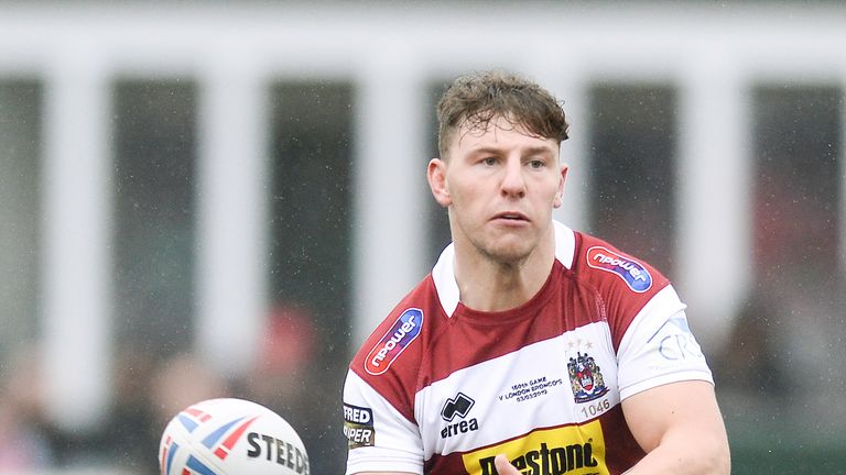 Picture by Richard Blaxall/SWpix.com - 03/03/2019 - Rugby League - Betfred Super League - London Broncos v Wigan Warriors - Trailfinders Sports Club, London, England -  George Williams of Wigan Warriors