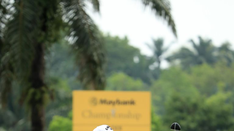 Nacho Elvira holds his putt to force a play off at the Maybank Championship