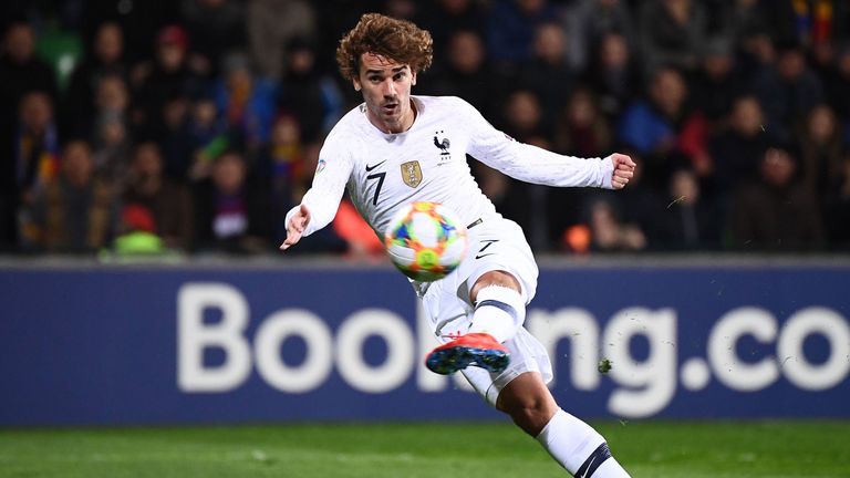 Antoine Griezmann volleys France into an early lead in Moldova