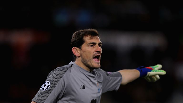 Iker Casillas in action for Porto in the Champions League
