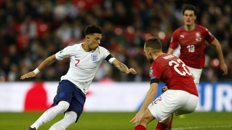 Jadon Sancho enjoyed a first competitive start in England colours