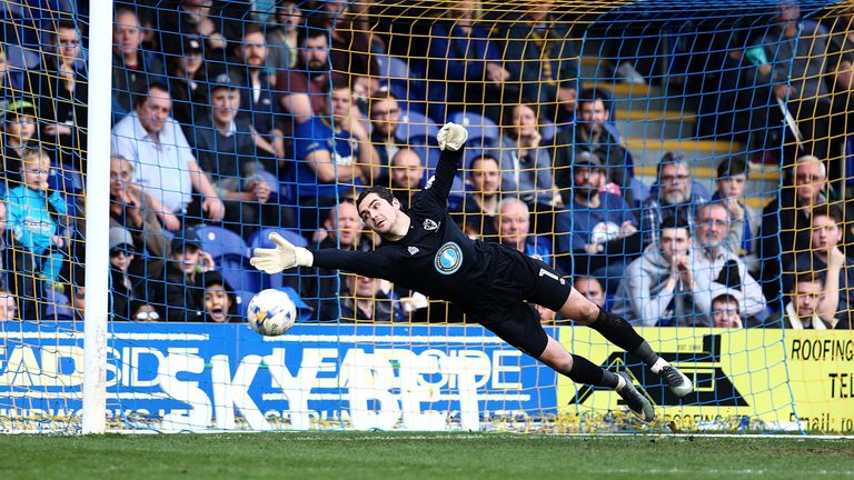during the Sky Bet League One match between AFC Wimbledon and Northampton Town at The Cherry Red Records Stadium on March 11, 2017 in Kingston upon Thames, England.